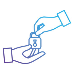 hand with secure padlock