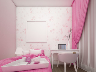 Fabulous Bed room Concepts for Women in house , 3d rendering