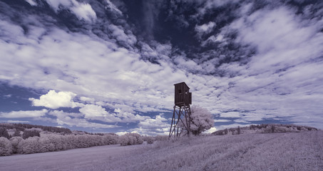 infrared photography - ir photo of landscape under sky with clouds - the art of our world in the...