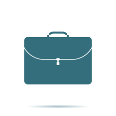 Briefcase icon. Flat portfolio symbol isolated on white background. Trendy internet concept. Modern 