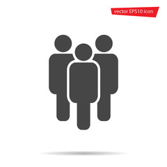 Group person icon vector. Gray team people isolated. Logo illustration. Modern simple flat team male