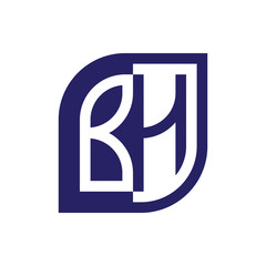 BH initial letter emblem logo negative space