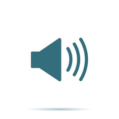 Blue Sound icon isolated on background. Modern simple flat music sign. Business, internet concept. T