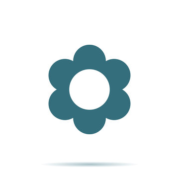 Blue Flower icon isolated on background. Modern flat pictogram. Trendy Simple vector symbol for web 
