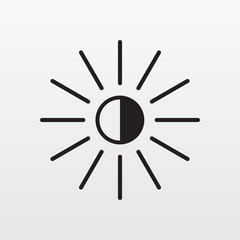 Bright icon isolated. Light sun vector. Modern flat pictogram, business, marketing, internet concept