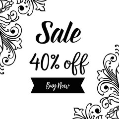 sale banner hand drawn floral design elements vector illustration