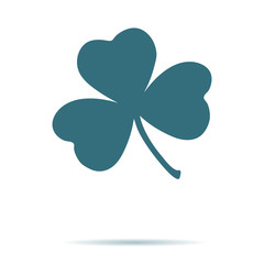 Blue Shamrock icon isolated on background. Modern flat pictogram, business, marketing, internet conc