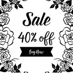 Big sale banner template with flower vector illustration