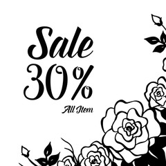 Big sale banner template with flower vector illustration