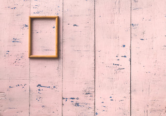 frame on old pink wall