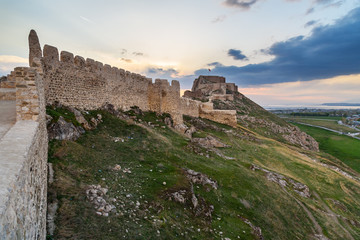 Fototapeta na wymiar Van castle on sunset. Turkey