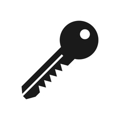 Black key icon, on the white background. Vector.