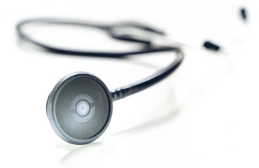 Close up image of stethoscope on white background