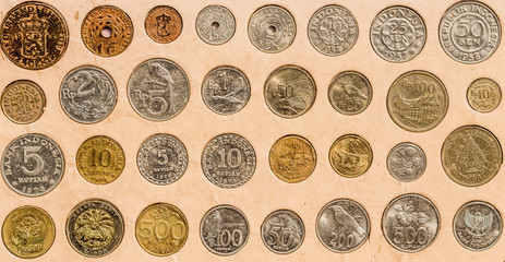 set of coin. Indonesia rupiah coin collection.