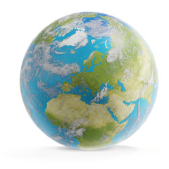 world planet Europe globe 3d-illustration. elements of this image furnished by NASA