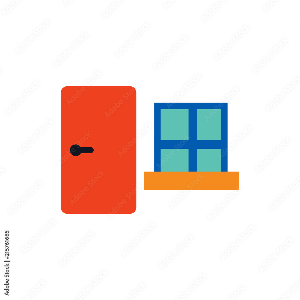 Sticker Door Window House Renovation Logo Icon Design