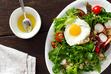 Plate fresh salad Healthy food clean eating top view