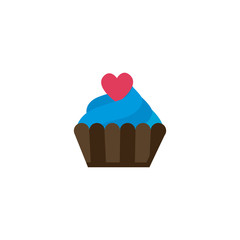 Cake Love And Valentine Logo Icon Design