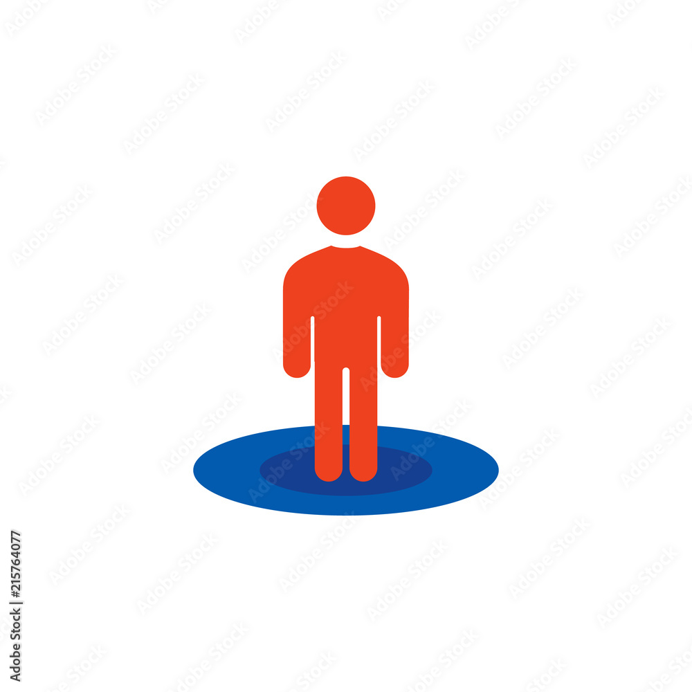 Poster people map and pin logo icon design