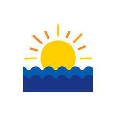 Sunset Summer Holiday Logo Icon Design