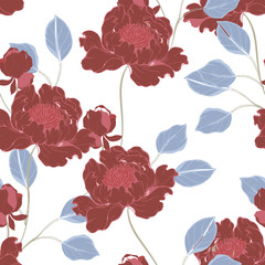 Elegance pattern with flowers and leaf.Floral vector illustration.