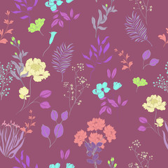 Elegance pattern with flowers and leaf.Floral vector illustration.
