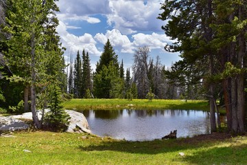 Wind River Range, Rocky Mountains, Wyoming, views from backpacking hiking trail to Titcomb Basin...