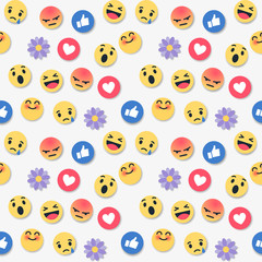 Social network seamless pattern on a white background. illustration