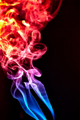 Colorful smoke on a black background