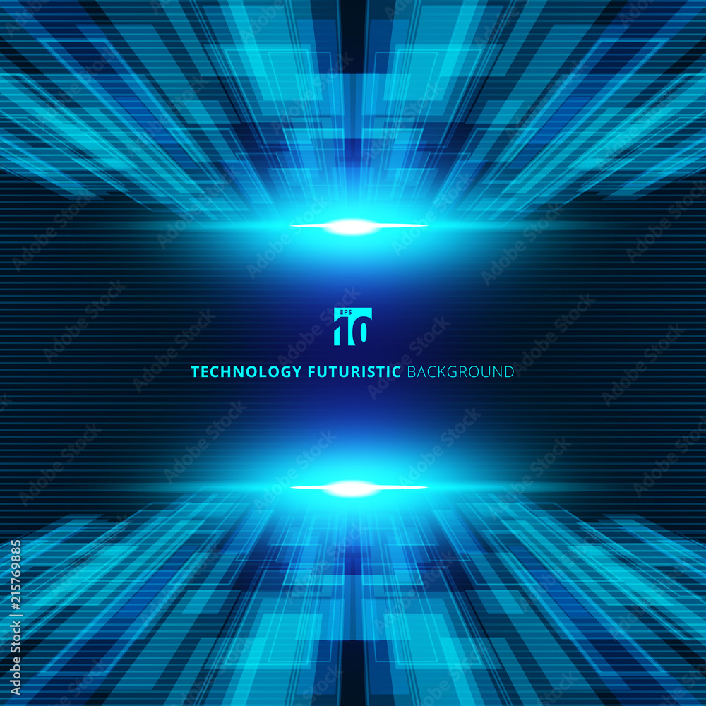 Poster abstract blue virtual technology concept futuristic digital perspective background with space for yo