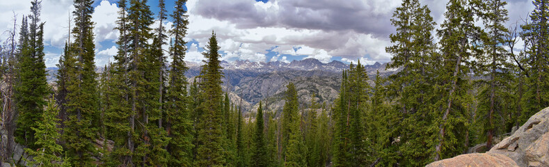 Wind River Range, Rocky Mountains, Wyoming, views from backpacking hiking trail to Titcomb Basin...