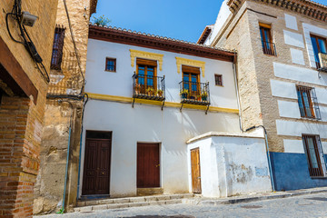 Fototapeta na wymiar traditional arabic architecture of Andalusia, Albaicin Moorish medieval quarter, Granada, Spain