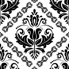 Orient vector classic black and white pattern. Seamless abstract background with vintage elements. Orient background. Ornament for wallpaper and packaging