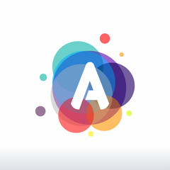 Abstract A-Initial logo designs concept vector, Colorful A-initial logo designs