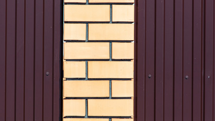 Yellow bricks in the wall as an abstract background