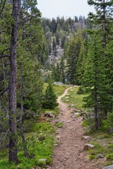 Wind River Range, Rocky Mountains, Wyoming, views from backpacking hiking trail to Titcomb Basin...