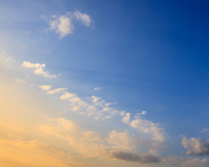 Clouds in the sky at sunset as background