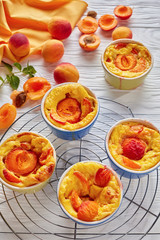 french summer dessert - Baked apricot clafoutis
