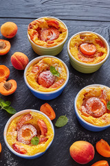 french summer dessert - Baked apricot clafoutis