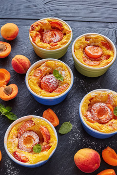 French Summer Dessert - Baked Apricot Clafoutis