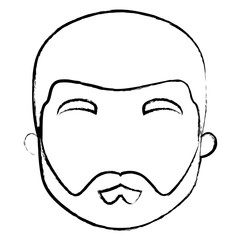 avatar man with beard over white background, vector illustration