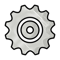 gear wheel icon over white background, vector illustration