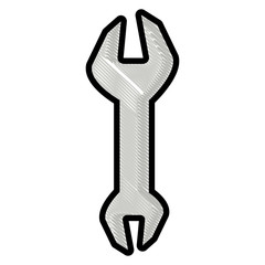 wrench tool icon over white background, vector illustration