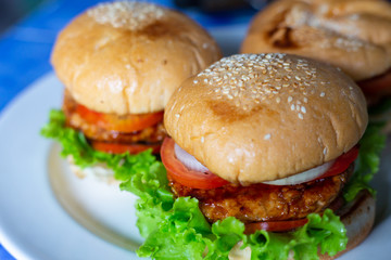 Sandwich with chicken burger.