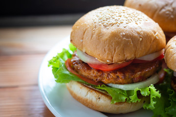 Sandwich with chicken burger.