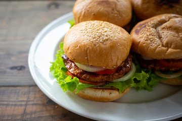 Sandwich with chicken burger.