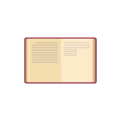 Four front book in flat design style. Vector learning symbol