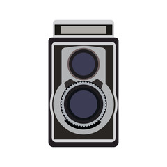Photo camera flat icon symbol. Vector photographer equipment