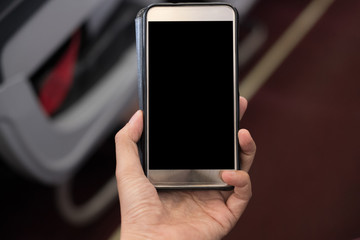 woman traveler using smartphone in airplane. passenger holding mobile phone in aircraft. travel & connection
