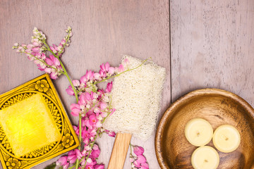 herbal soap and aromatic candles